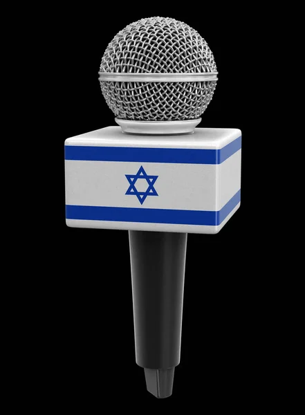 Mikrofon Und Israel Flagge Bild Mit Ausschnittspfad — Stockfoto