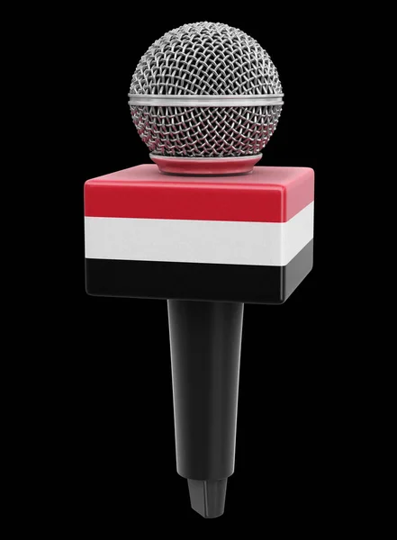 Mikrofon Yemen Bayrağı Kırpma Yolu Ile Resim — Stok fotoğraf