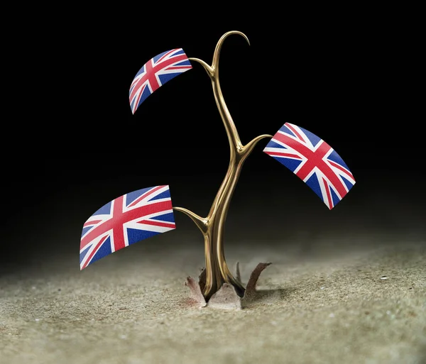 Sprout British Flag Black — Stock Photo, Image