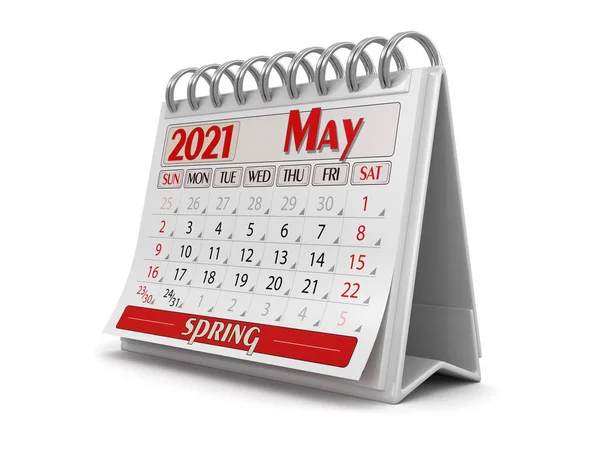 Calendario Maggio 2021 Percorso Ritaglio Incluso — Foto Stock