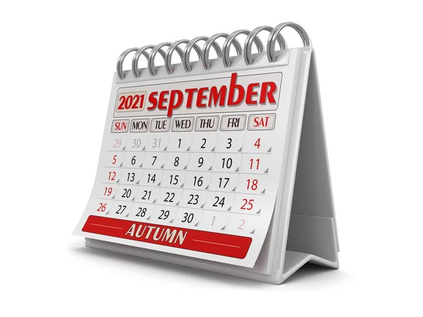 Kalender September 2021 Inclusief Knippad — Stockfoto
