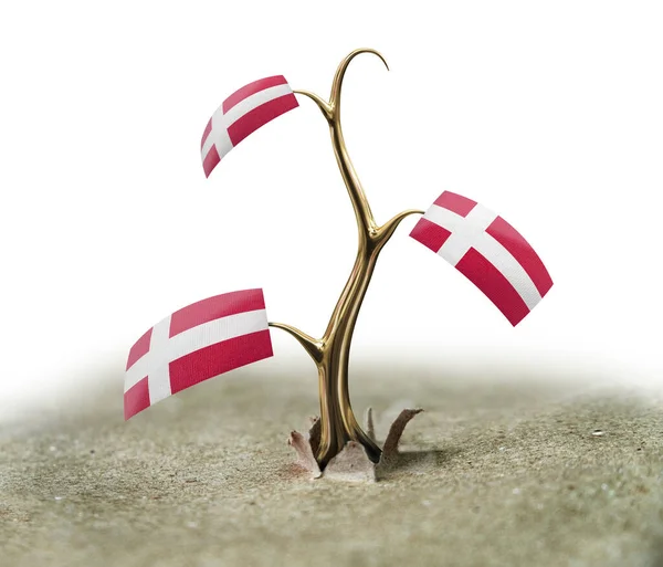 Brote Con Bandera Danesa Blanco — Foto de Stock