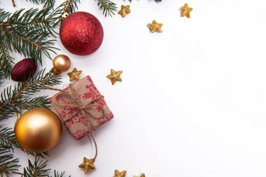 Hediyeler ve dekorasyonlarla güzel bir Noel arkaplanı