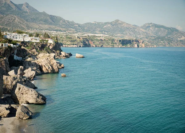 Litorale Andaluso Soleggiato Nerja Malaga Spagna — Foto Stock