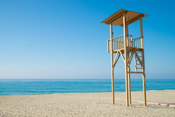 Elevated Lifeguard Seat Mediterranean Beach Resort — Stock Photo, Image