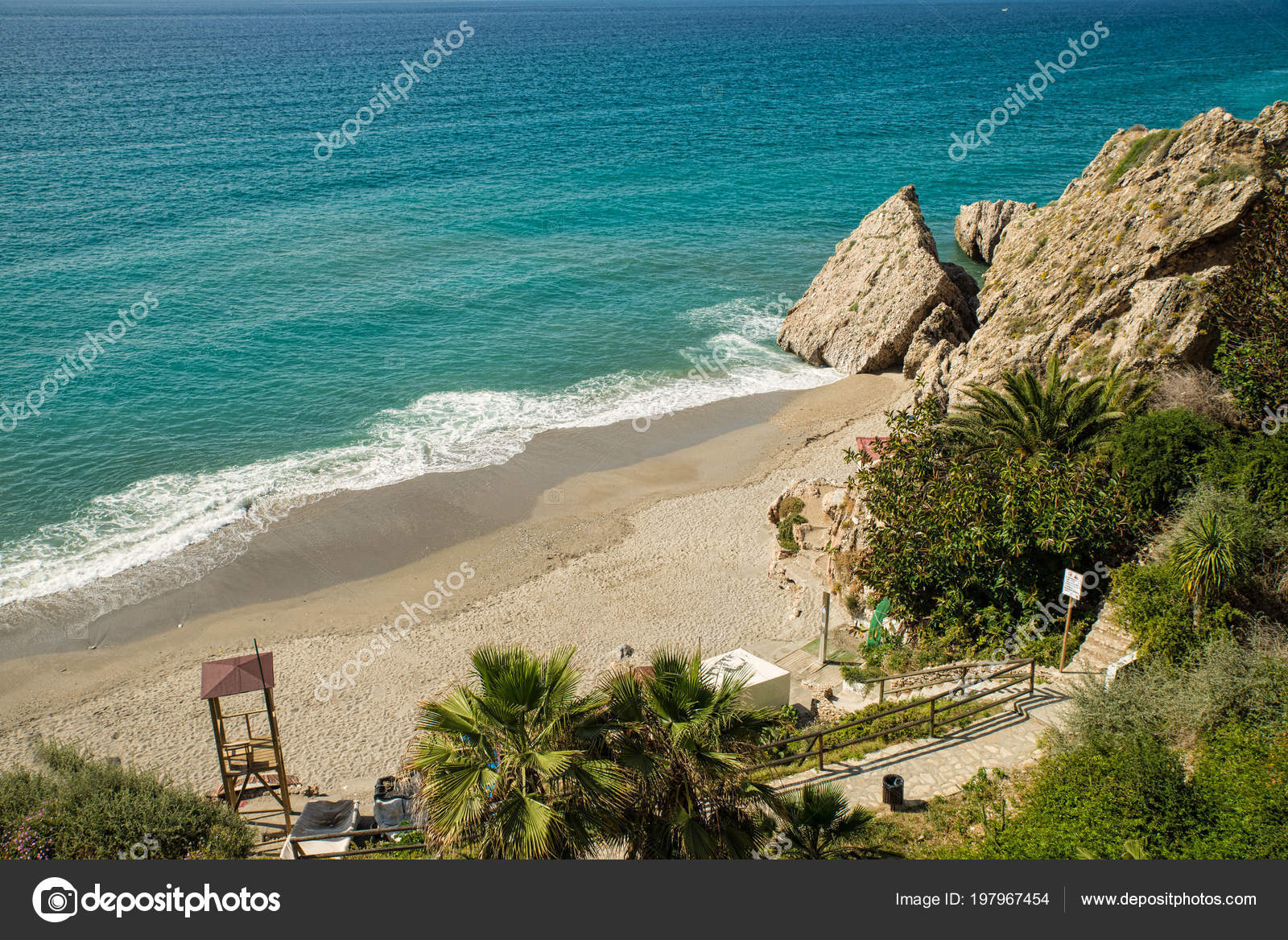 Petite Plage Isolée Quant être Trouvé Nerja Malaga Espagne
