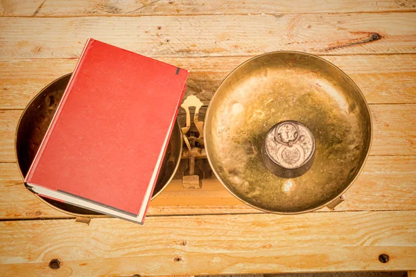 Vintage Scales Displaying Concept Education — Stock Photo, Image