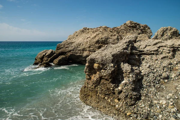 Felsige Küste Malagas Bei Nerja Andalusien — Stockfoto