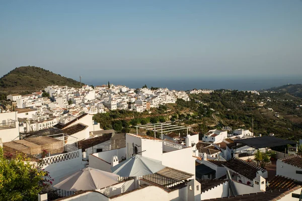 Frigiliana Hilltopp Old Town Its Whitewashed Houses Malaga Spain — стоковое фото