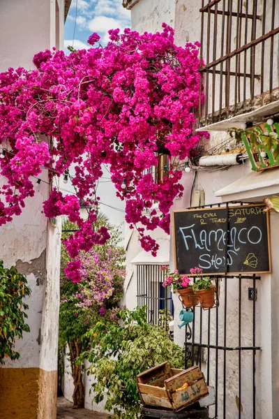 Casco Antiguo Marbella Con Cartel Anunciando Espectáculo Flamenco — Foto de Stock