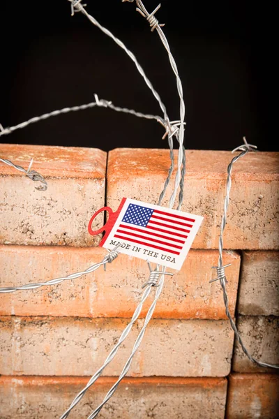 Muro Colpo Concettuale Sulle Politiche Restrittive Dell Immigrazione Aumento Della — Foto Stock