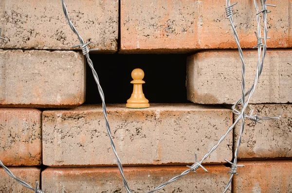 Wall Ein Konzeptioneller Schuss Über Restriktive Einwanderungspolitik Und Zunehmende Fremdenfeindlichkeit — Stockfoto