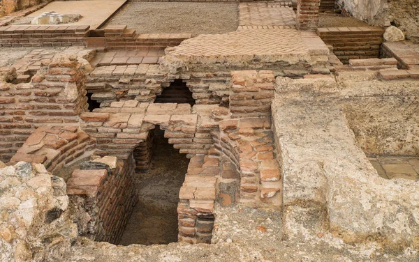 Excavation Old Arabic Bath Remains Salobrena Castle Granada Spain — Stock Photo, Image