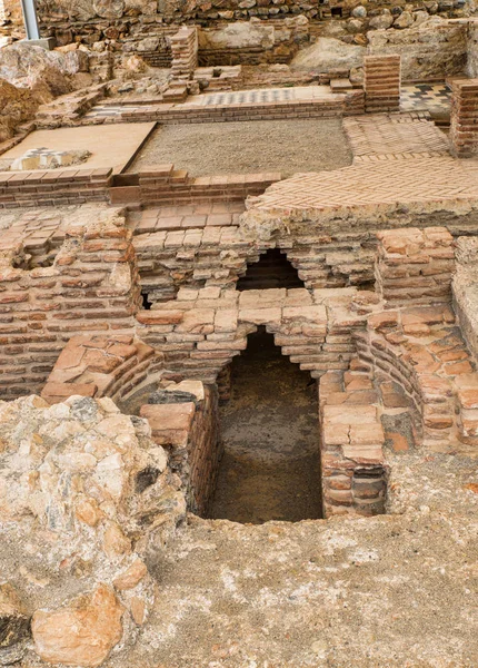 Excavación Restos Antiguos Baños Árabes Castillo Salobreña Granada España — Foto de Stock