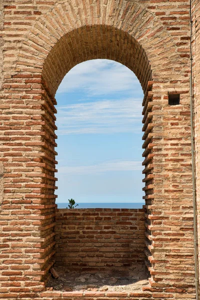 Vecchio Arco Adobe Castello Salobrena Malaga Andalusia Spagna — Foto Stock