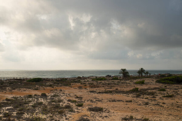 Storm clouds threatening dangerous weather on the coast