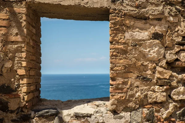 Finestra Sul Vecchio Castello Arabo Salobrena Con Vista Sulla Costa — Foto Stock