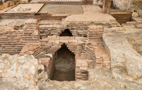 Excavation Old Arabic Bath Remains Salobrena Castle Granada Spain — Stock Photo, Image