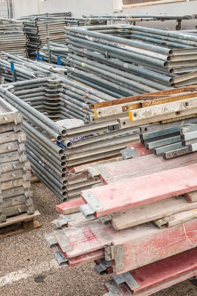 Assorted Construction Materials Stored Piles — Stock Photo, Image