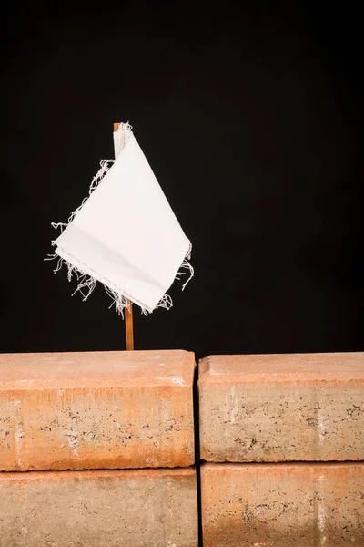 Bandiera Bianca Muro Concetto Multiplo Sia Sul Lavoro Eccessivo Che — Foto Stock