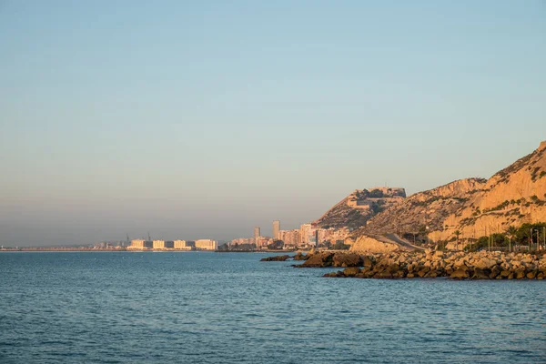 Vista Panorâmica Baía Alicante Início Manhã Costa Blanca Espanha — Fotografia de Stock