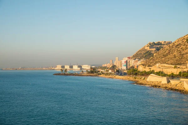 Schilderachtig Uitzicht Baai Van Alicante Vroege Ochtend Costa Blanca Spanje — Stockfoto