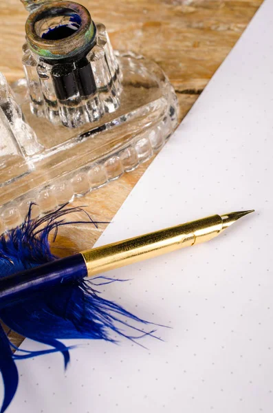 Dip Pen Shape Quill Document Next Ink — Stock Photo, Image