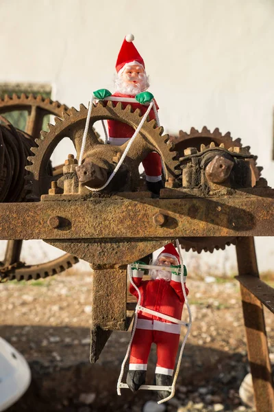 Noel Baba Cogwheels Tüketim Bir Kavram — Stok fotoğraf