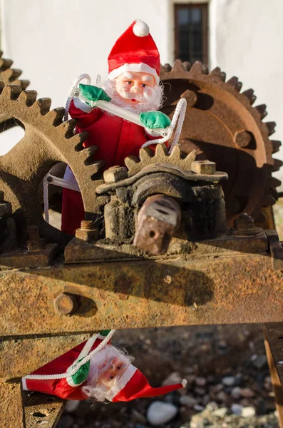 Santa Cogwheels Consumerism Concept — Stock Photo, Image