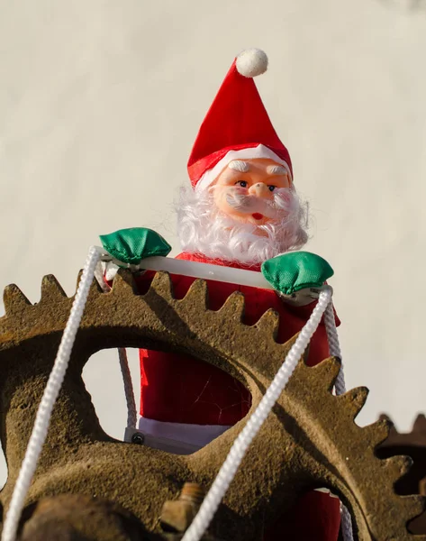 Santa Cogwheels Consumerism Concept — Stock Photo, Image