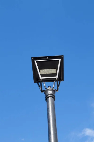 Luz Calle Led Moderna Contra Fondo Cielo Azul —  Fotos de Stock