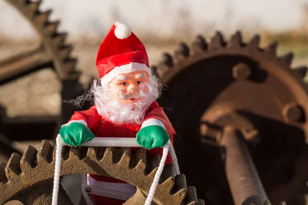 Santa Cogwheels Consumerism Concept — Stock Photo, Image