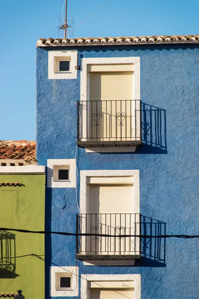 Edifícios Coloridos Arquitetura Cidade Velha Vila Costa Blanca Espanha — Fotografia de Stock