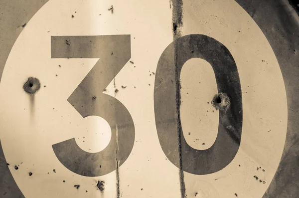 Old Speed Limit Traffic Sign — Stock Photo, Image