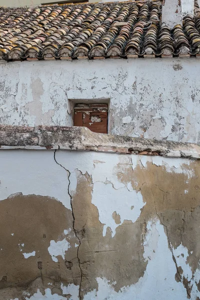 Detail Take Old Peeling Whitewashed Facade — Stock Photo, Image