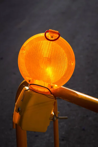 Roadworks warning light — Stock Photo, Image