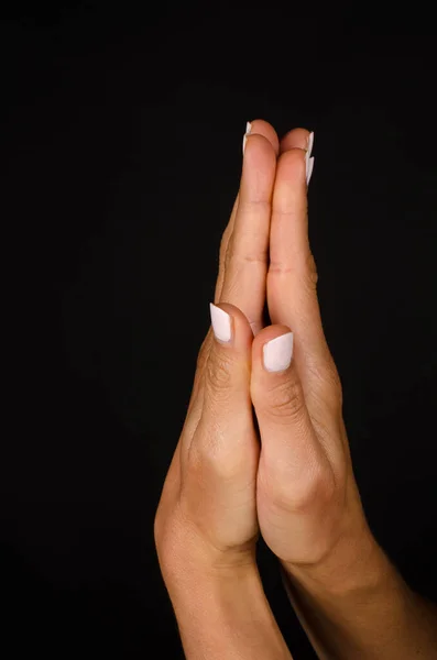 Женские Руки Молитвенном Жесте — стоковое фото