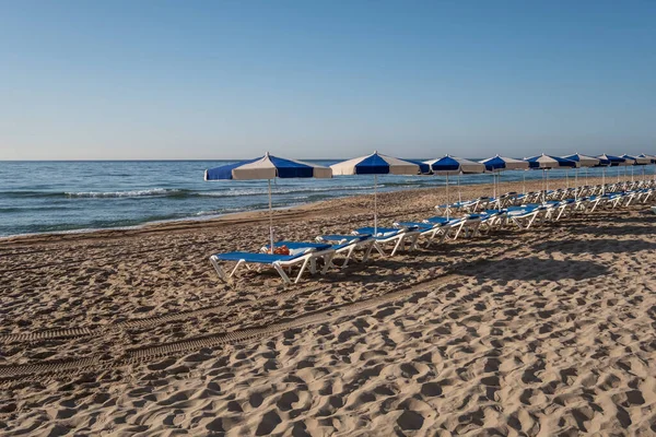 Wczesnym Rankiem Plaży Vila Costa Blanca Alicante Hiszpania — Zdjęcie stockowe