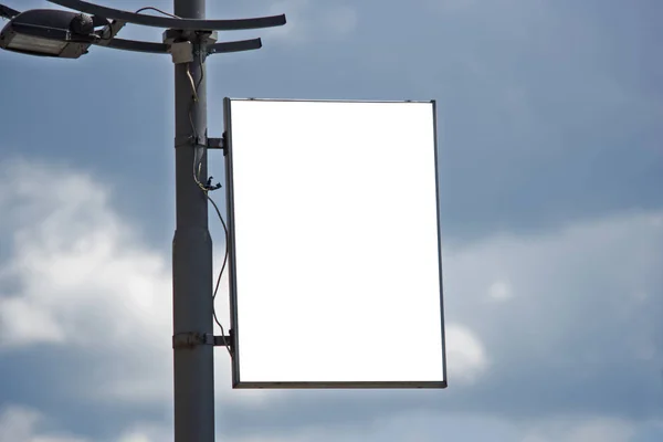 Little White Billboard Electric Pole — Stock Photo, Image