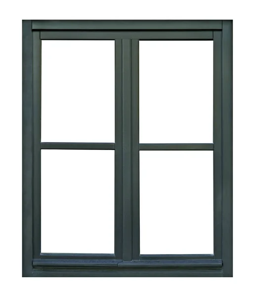 Vintage Drewniane Okno Białym Tle — Zdjęcie stockowe