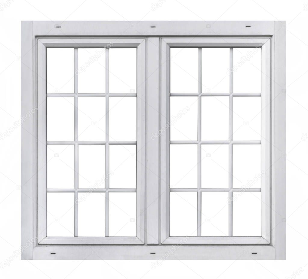 Plastic window on white background