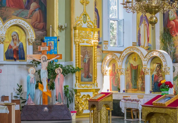 Interior Interior Igreja Ortodoxa Moldávia — Fotografia de Stock