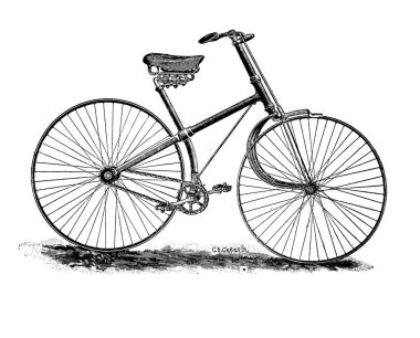 Bir bisiklet Illustration. Eski resim