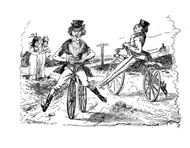 Bir bisiklet Illustration. Eski resim