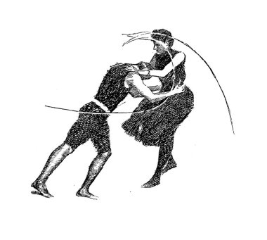 Yüzme. Retro tarzı. Eski resim