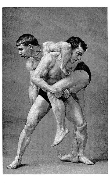 Греко-римская борьба. Старое изображение
