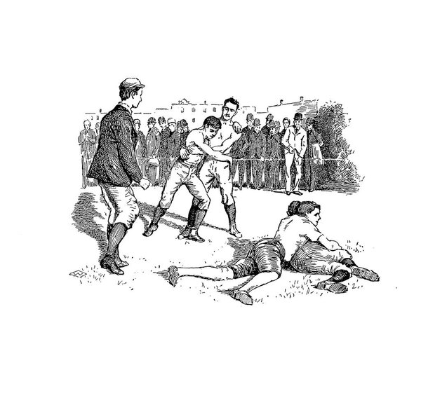 Greco Roman wrestling. Old image