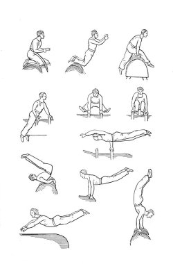 Akrobasi Retro Illustration. Eski resim