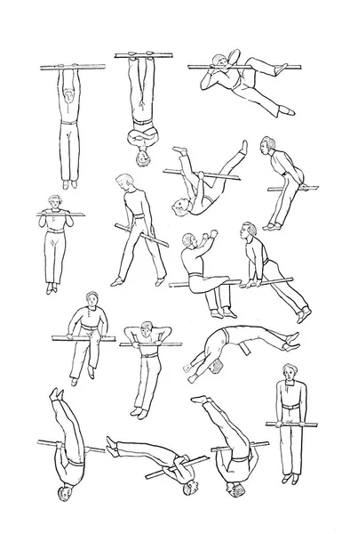 杂技的复古例证 旧图像 — 图库照片