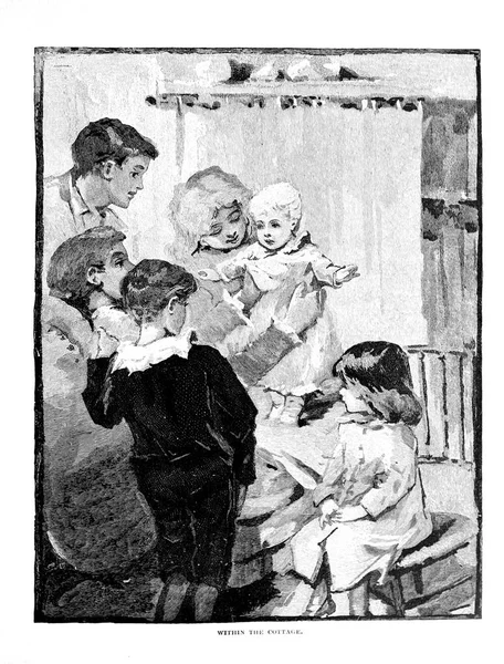 Noel ve yeni yıl konulu Retro illüstrasyon